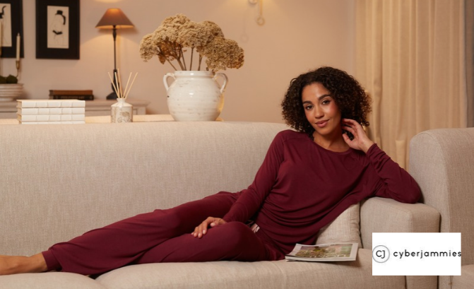 |Cyberjammies|Plum|Burgandy|Jersey|Comfy|Pyjamas|
