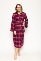 cyberjammies clarissa check dressing gown purple