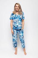 Cyberjammies marie tile print top/cropped pant set