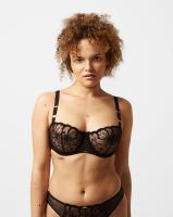 Chantelle fleurs balconette bra black