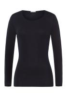 Hanro cotton seamless long sleeve top black