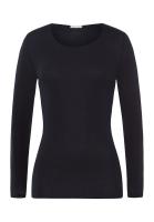 Hanro cotton seamless long sleeve top black