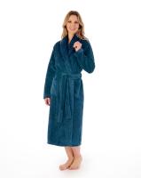 Slenderella zig zag housecoat teal