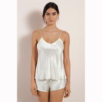 Luna Di Seta|silk|spaghetti top|cami|sleep wear|ladies sleep wear|ivory|Pollard and Read