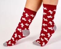 slenderella scotty dog sock LS175 red