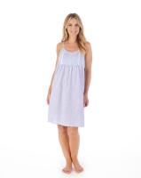 Slenderella strappy ginham nightdress blue