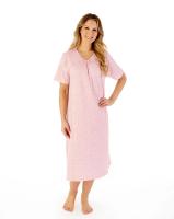 Slenderella leaf print nightdress pink