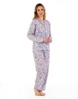 slenderella paisley print viscose pyjama set blue